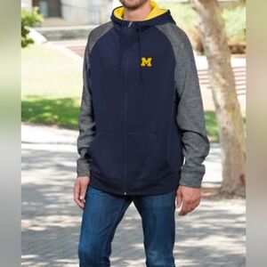 1X Tall Michigan Zip up hooded jacket with kangaroo pocket-NWOT